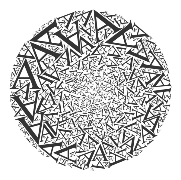 Alpha Lettre grecque Icône Sphérique Cluster Mosaïque — Image vectorielle