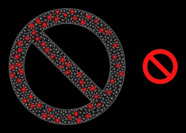 Yasak Simge - Parıltılı Kablo AğıStencils