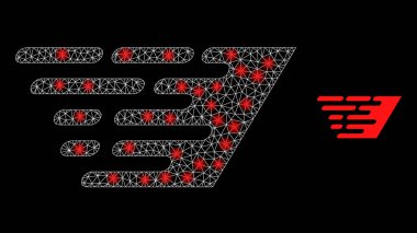 Rush Effect Simgesi - Parlak Noktalı Kablo Çerçeve Ağı