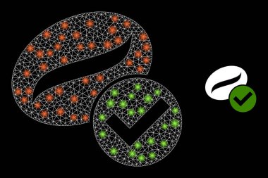 Geçerli Kahve Simgesi - Parlak Noktalı Kablo Ağı