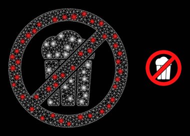 Patlamış Mısır Simgesini Durdur - Parlak Benekli Üçgenlenmiş Ağ