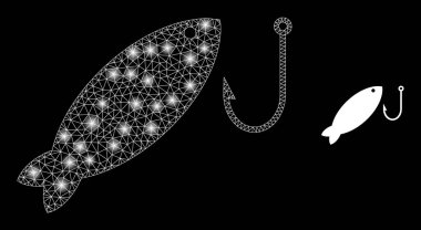 Balıkçılık Simgesi - Parlak Benekli Kablo Çerçeve Ağı