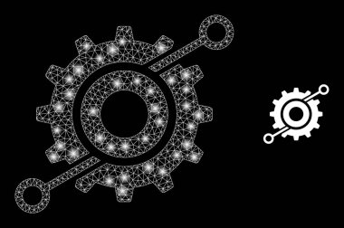 Tekerlek Bağlantıları Simgesi - Parlak Benekli Çokgen Ağ