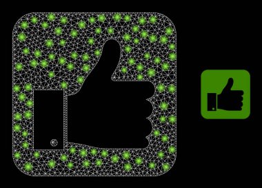 Başparmak Pozitif Simgesi - Parlak Benekli Ağ