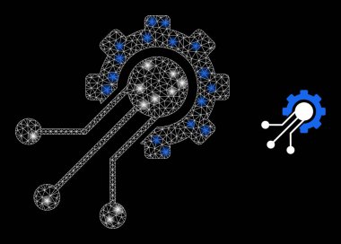 Sensör Cog Simgesi - Takımyıldız düğümleriyle Kablo Çerçeve Ağı