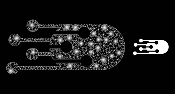 Icône de balle de transition - Maille polygonale avec des taches lumineuses — Image vectorielle