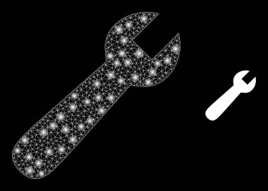 Wrench Simgesi - Parlak Benekli Çerçeve Ağı
