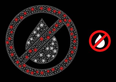 Petrol Simgesini Durdur - Parlak Beneklerle Üçgenlendirilmiş Ağ