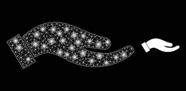 Dilekçe Palm Simgesi - Işık Noktaları ile Kablo Ağı