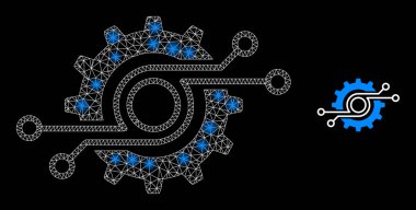 Gear Chip Simgesi - Kablo Çerçeve Kablosu Parıltılı Ağ