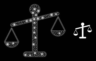 Ağırlık Dengesizliği Simgesi - Parlak Benekli Kablo Çerçeve Ağı