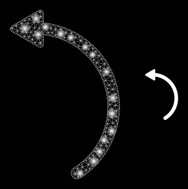 Sol Simgeyi Döndür - Parlak Beneklerle Üçgenlenmiş Ağ
