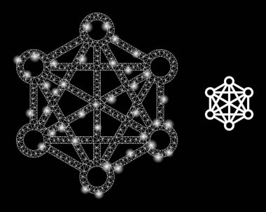 Ağ İlişkileri Simgesi - Parlak Benekli Çokgen Ağ