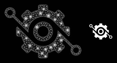 Smart Gear Simgesi - Parlak Noktalı Çokgen Ağ