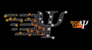 Psi Enerji Simgesi - Parlak Noktalı Kablo Ağı