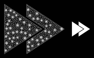 Hızlı Forward Simgesi - Parlak Benekli Kablo Çerçeve Ağı