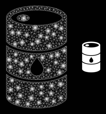 Petrol Varili Simgesi - Parlak Benekli Kablo Ağı