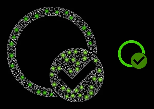 Doğrulama Çemberi Simgesi - Işık Noktalarıyla Üçgenleştirilmiş Ağ