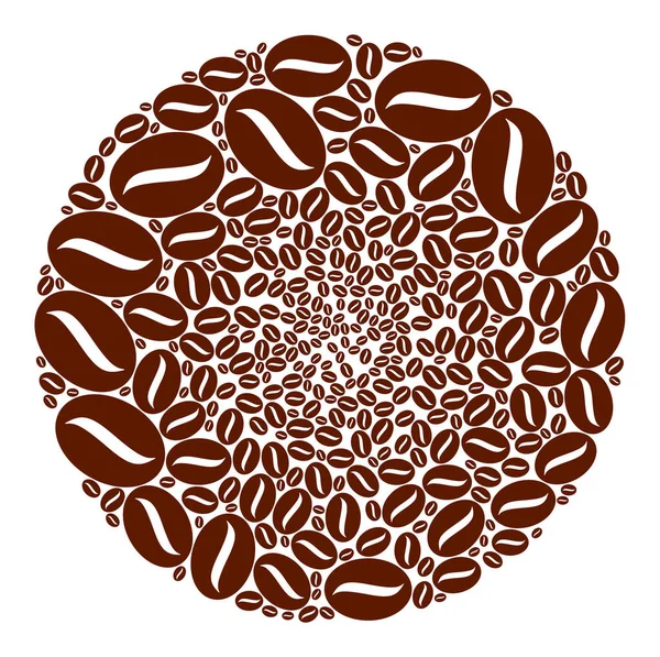コーヒー穀物アイコン球状クラスターコラージュ — ストックベクタ
