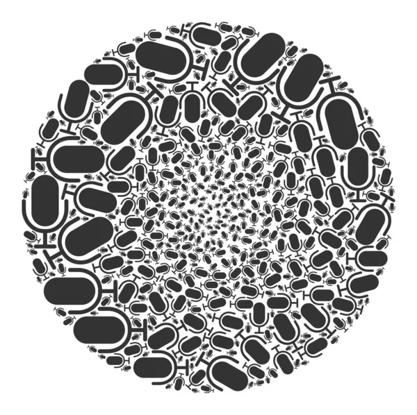 Мікрофон іконка Сферичний кластер Мозаїка — стоковий вектор