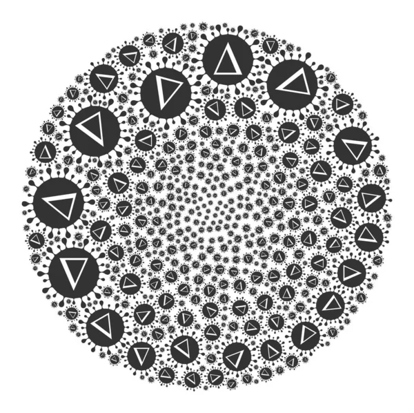 Icona Delta Coronavirus Collage a bolle rotonde — Vettoriale Stock