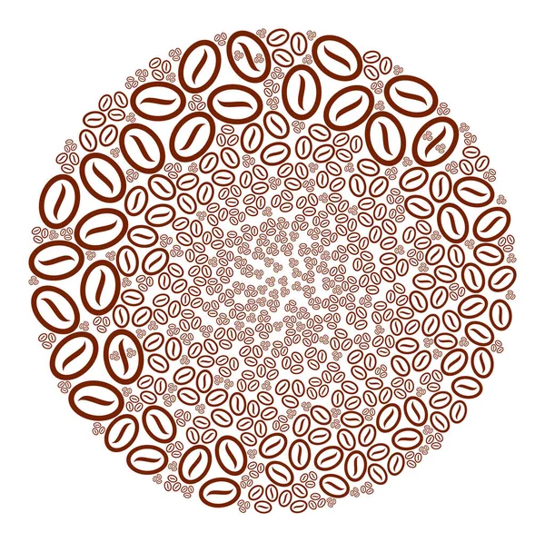 Кавові зерна ікона Сферична бульбашка колаж — стоковий вектор