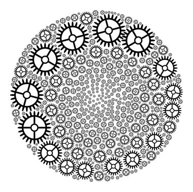 Saat Tekerleği Simgesi Küre Kümesi Mozaiği