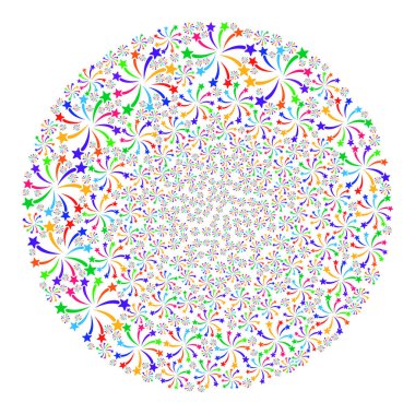 Havai fişek Festivali Simgesel Kabarcık Kolajı