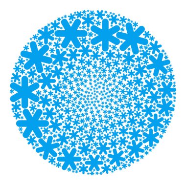 Kar Tanesi Simgesi Yuvarlak Küre Mozaiği