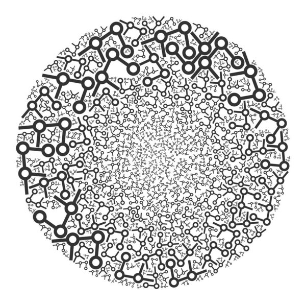 Binary Links Icon Round Globula Collage