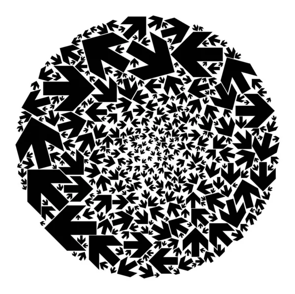 Flytta riktning ikonen runda Globula Collage — Stock vektor