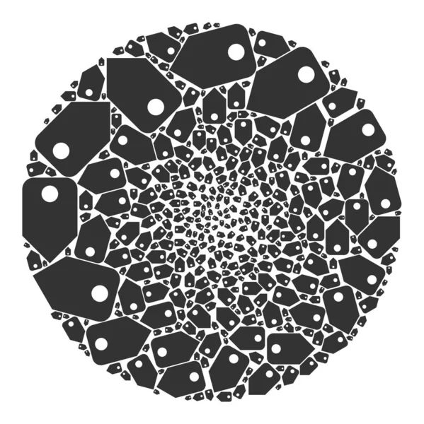 Tag Ícone Spheric Bubble Mosaic —  Vetores de Stock