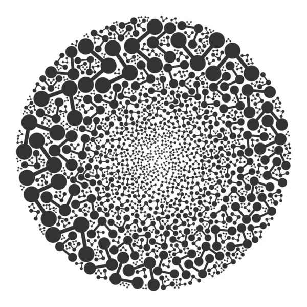 Відносини іконка Сферичний кластер Колаж — стоковий вектор