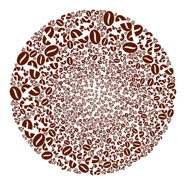 コーヒー豆クラッシュアイコン球状バブルモザイク — ストックベクタ