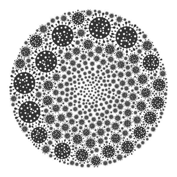 Icono de Coronavirus Burbuja Redonda Collage — Archivo Imágenes Vectoriales