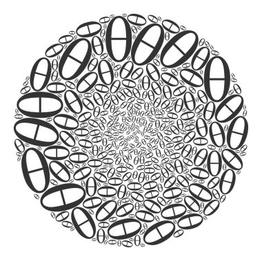 Tetta Yunan Küçük Harf Simgesi Küre Küre Mozaiği