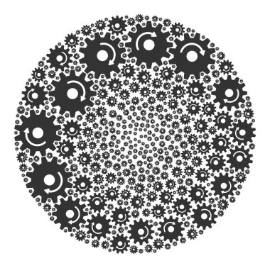 Vites Döndürme Simgesi Küresel Kabarcık Kolajı