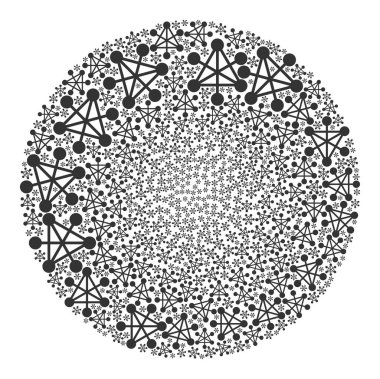 Ağ Düğümleri Simge Küresel Kabarcık Mozaiği