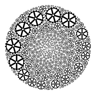 Saat Tekerleği Simgesi Yuvarlak Küme Kolajı