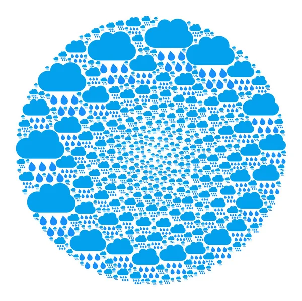Regn moln ikonen sfärisk bubbla mosaik — Stock vektor