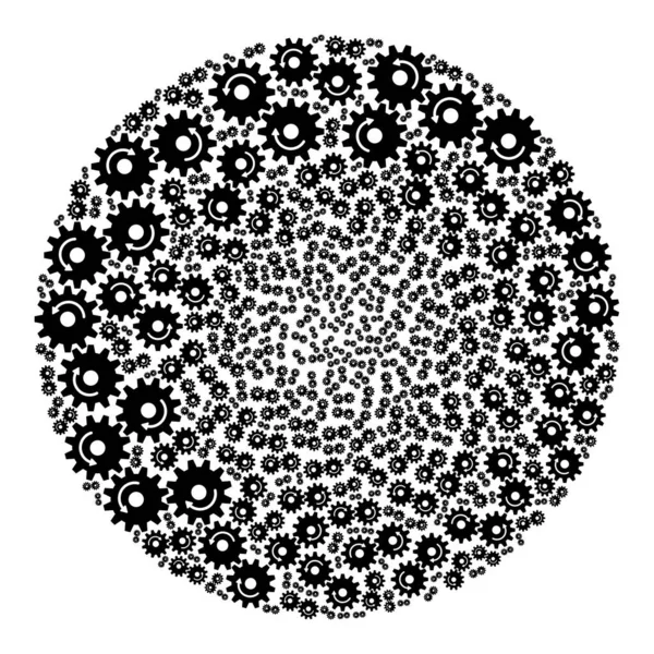 Växlar Rotation Ikon runda kluster Collage — Stock vektor