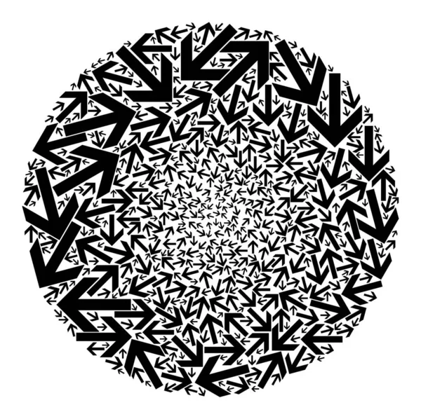 Icono de flecha directa Burbuja redonda Collage — Vector de stock