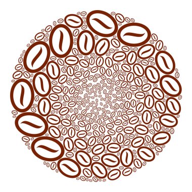 Kahve Fasulyesi Simgesi Küresel Mozaiği