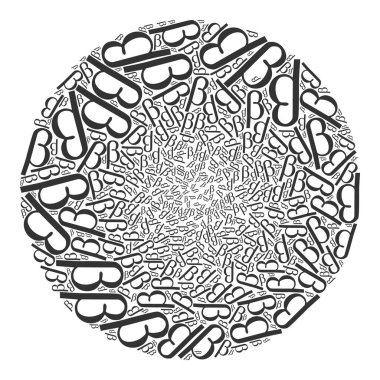 Beta Yunan Küçük Harf Simgesi Yuvarlak Küme Mozaiği