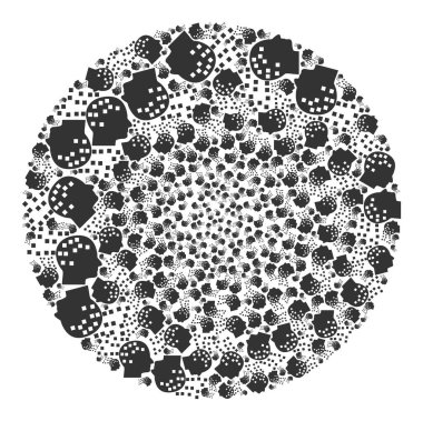 Zihin Derleme Simgesi Küre Kümesi Mozaiği