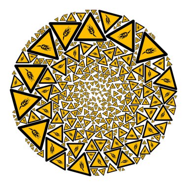 Gevrek Uyarı Simgesi Yuvarlak Küresel Mozaik