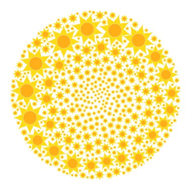 Güneş Simgesi Küresel Kabarcık Mozaiği