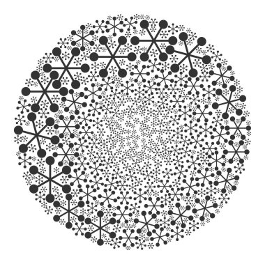 Ağ Yapısı Simgesi Küre Kümesi Kolajı