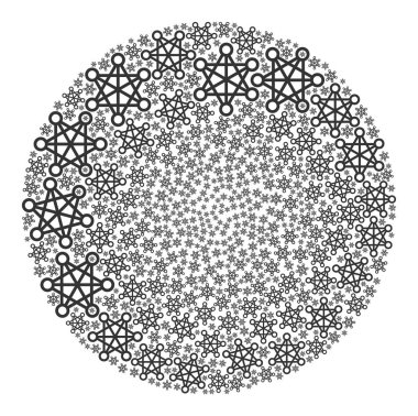 Yıldız Ağı Simgesi Yuvarlak Küre Mozaiği