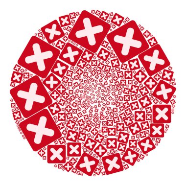 Düğme Simgesi Yuvarlak Küme Kolajını Kapat